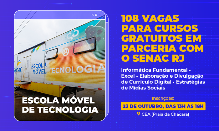 Angra dos Reis abre 108 vagas gratuitas em cursos de tecnologia do Senac RJ