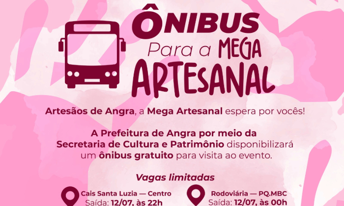 Angra disponibiliza transporte gratuito para artesãos participarem da Mega Artesanal
